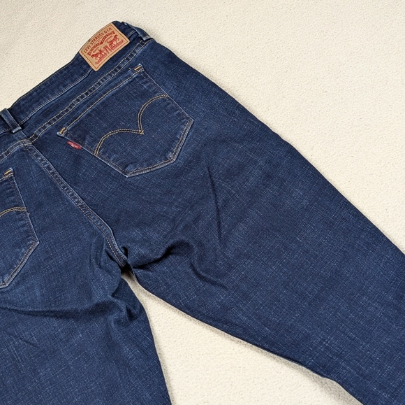Women's Blue Levi's 711 Skinny Jeans Size 33 Crop Dark Wash Stretchy Mid-Rise - Picture 12 of 16